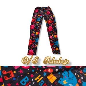 OS Fabulegs leggings happy birthday party elephant theme
